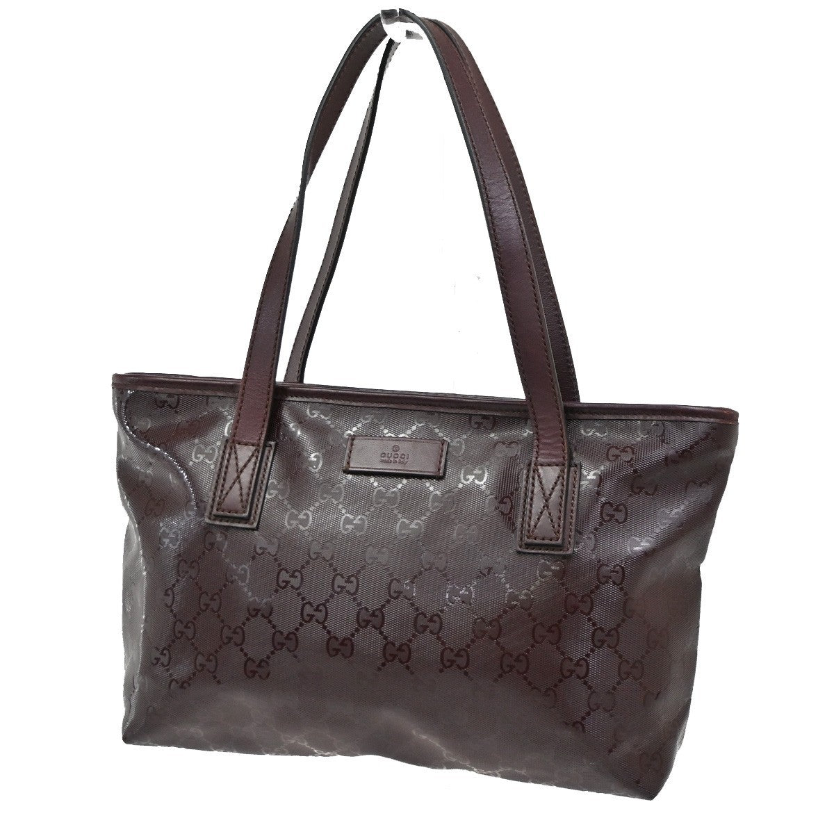 Gucci Plus Tote Gg Imprime Burgundy Pvc Shoulder Bag Bag (Pre-Owned)