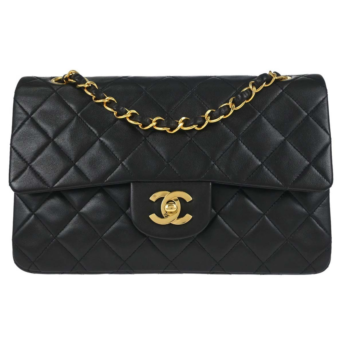 Chanel Timeless Lambskin Black Leather Handbag (Pre-Owned)