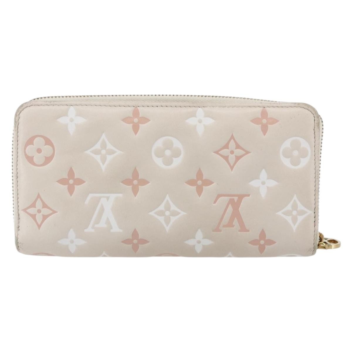 Louis Vuitton Coussin Zippy Monogram Embossed Lambskin Pink Canvas Wallets Accessory (Pre-Owned)