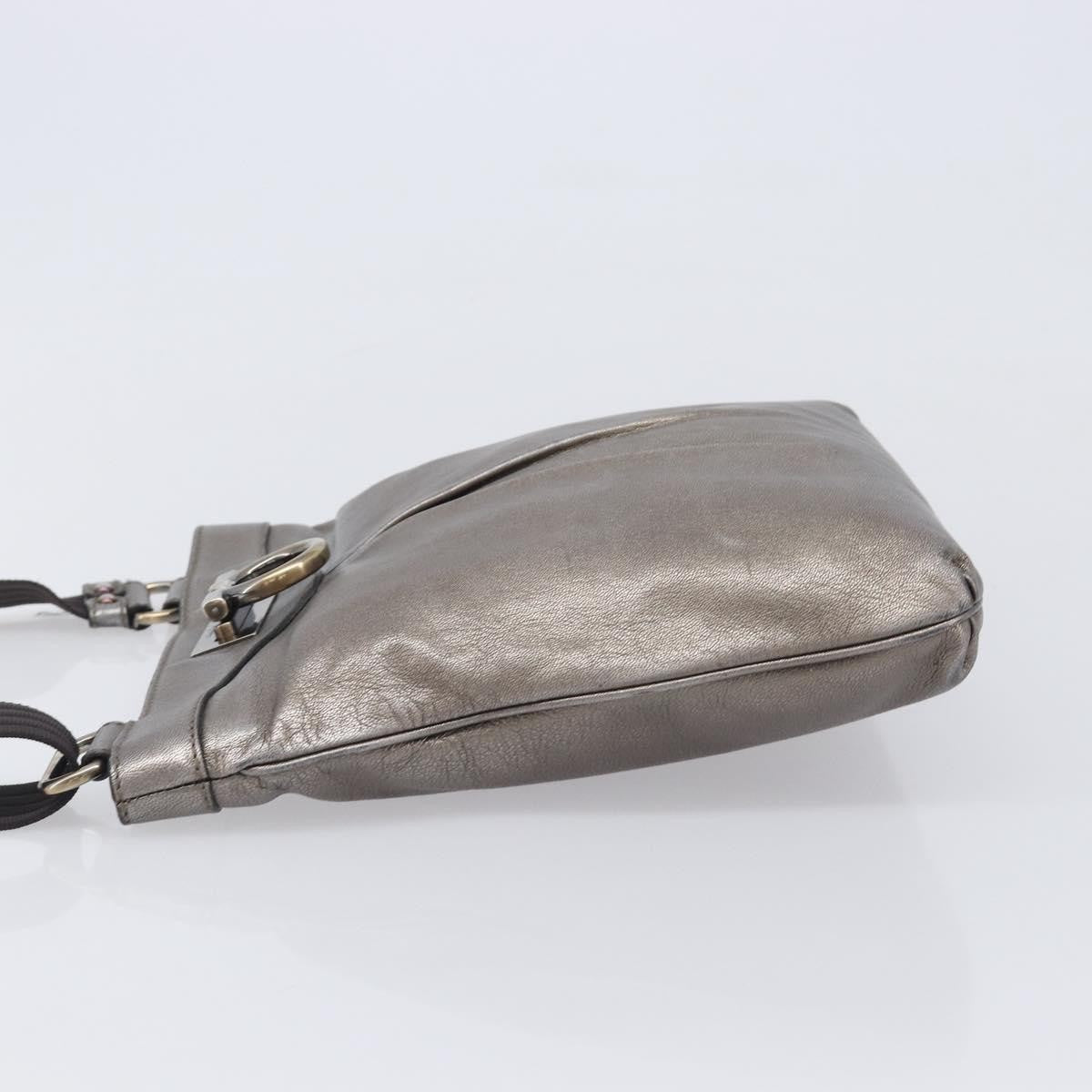 Salvatore Ferragamo Gancini Leather Gold Leather Crossbody Bag Bag (Pre-Owned)