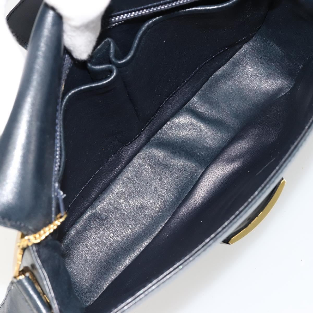 Celine Shoulder Leather Navy Leather Shoulder Bag Bag (Pre-Owned)