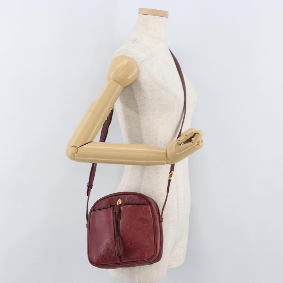 Cartier Tasseled Must De Cartier Leather Burgundy Leather Shoulder Bag Bag (Pre-Owned)