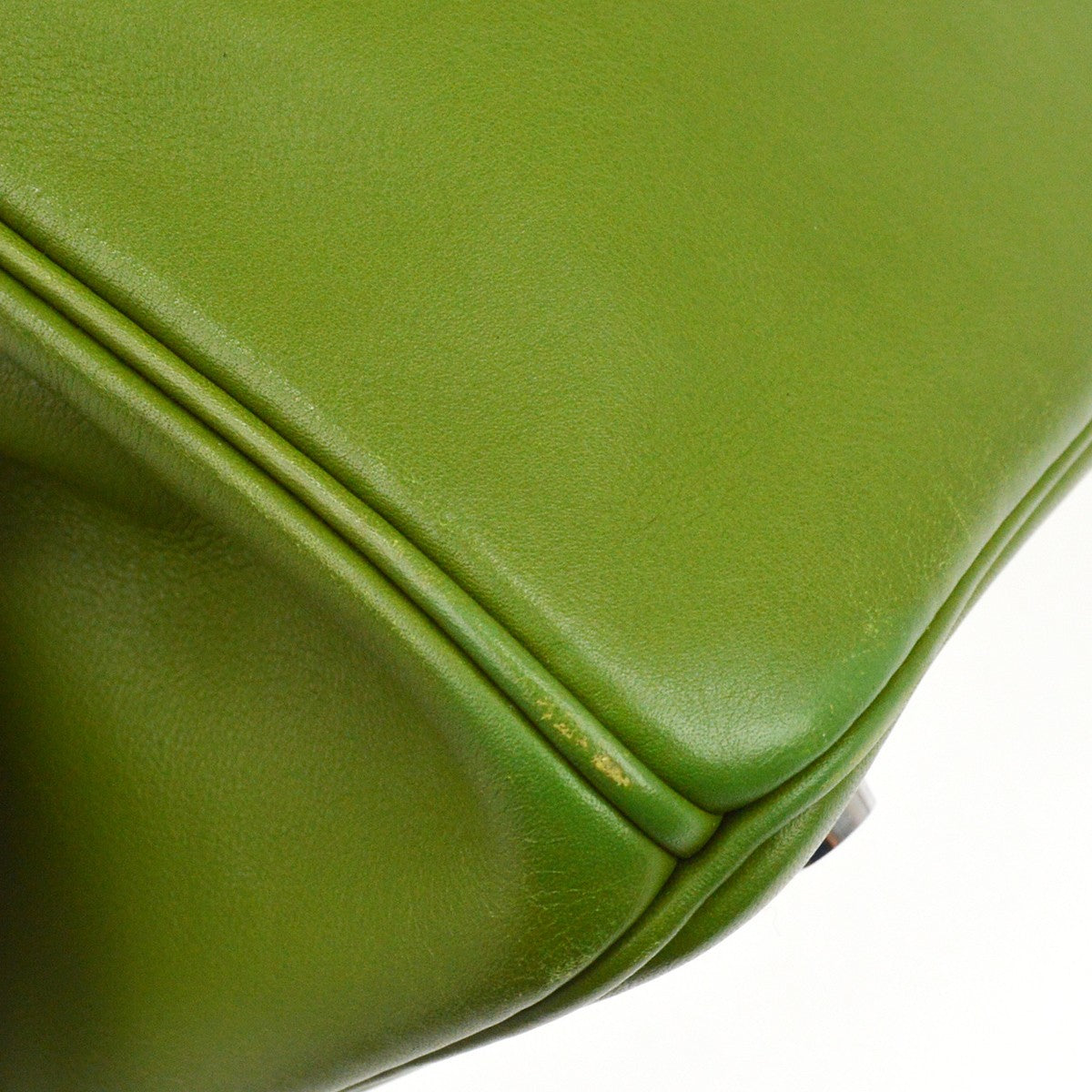 Hermes Birkin Green Swift With Palladium Hardware Green Leather Handbag (Pre-Owned)