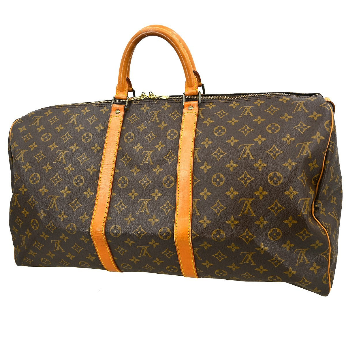 Louis Vuitton Keepall Monogram Brown Canvas Travel Bag Bag (Pre-Owned)