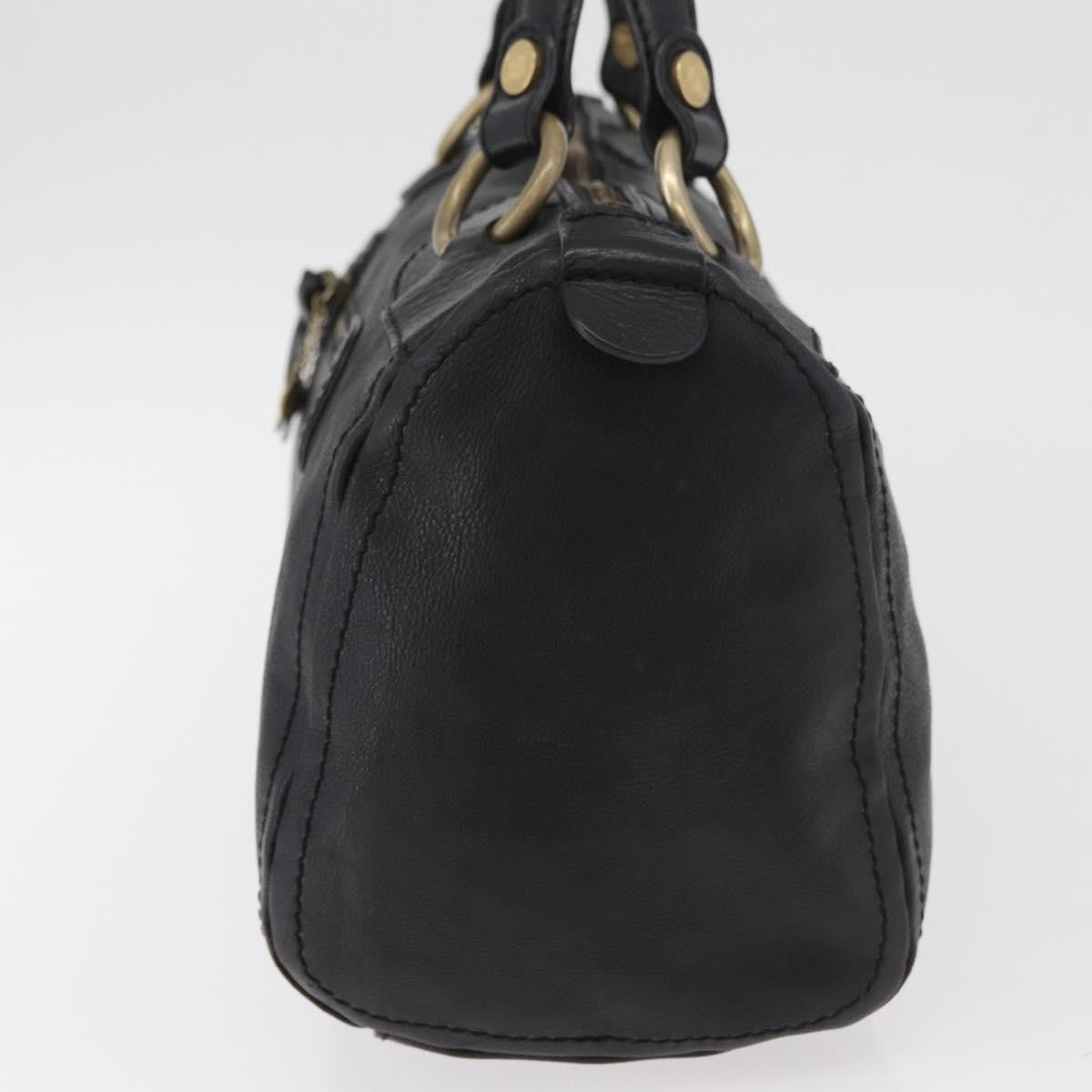 Celine Vintage Leather Black Leather Handbag (Pre-Owned)