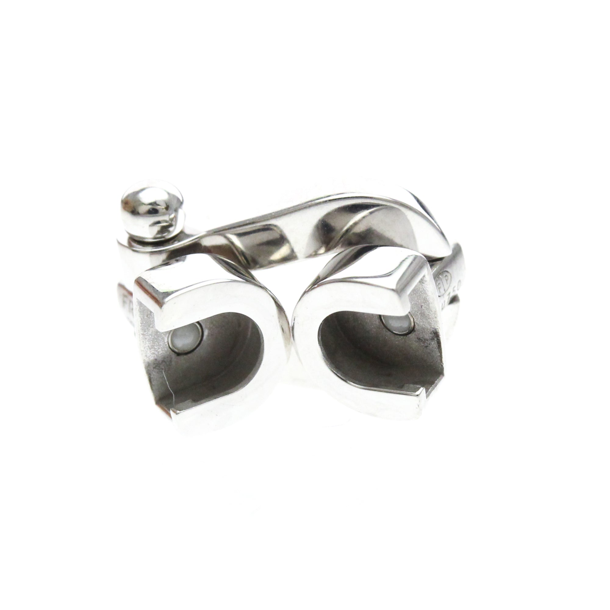 Fred Paris Force 10 Woven Cord With Stainless Steel And 18K White Gold Silver White_Gold Bracelet Jewelry (Pre-Owned)