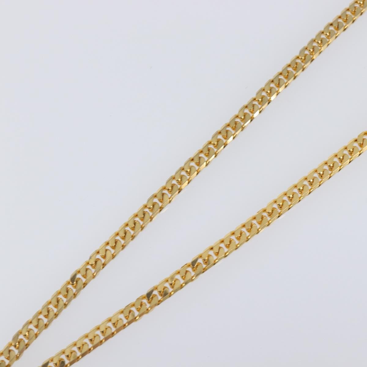 Celine Vintage Logo Circle Pendant Metal Gold Metal Necklace Jewelry (Pre-Owned)