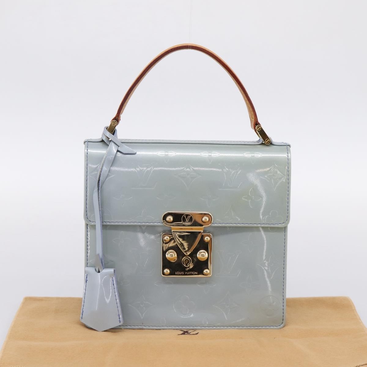 Louis Vuitton Spring Street Nm Patent Leather Blue Patent_Leather Handbag (Pre-Owned)