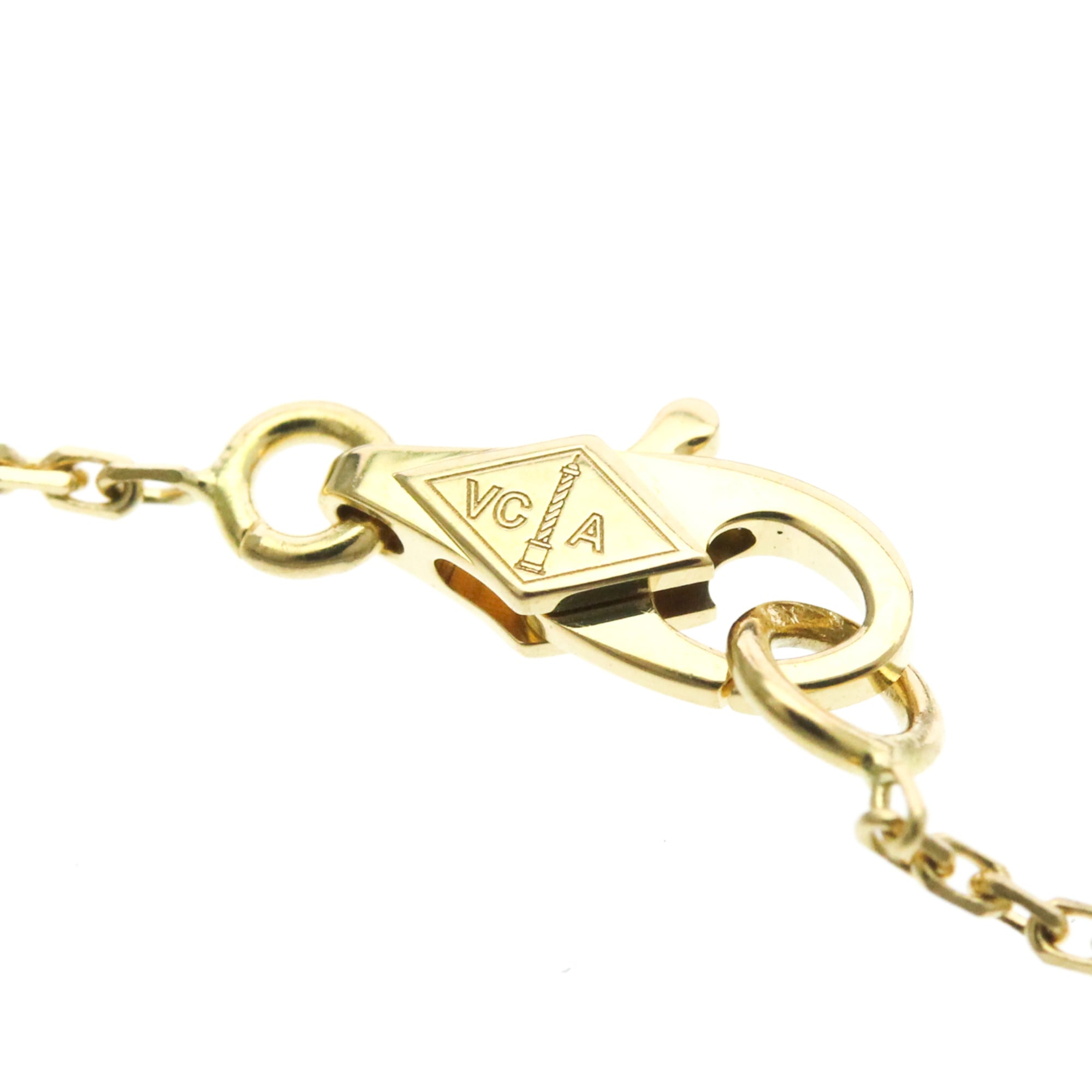 Van Cleef & Arpels Sweet Alhambra Pendant 18K Yellow Gold And Mother Of Pearl Gold Yellow_Gold Necklace Jewelry (Pre-Owned)