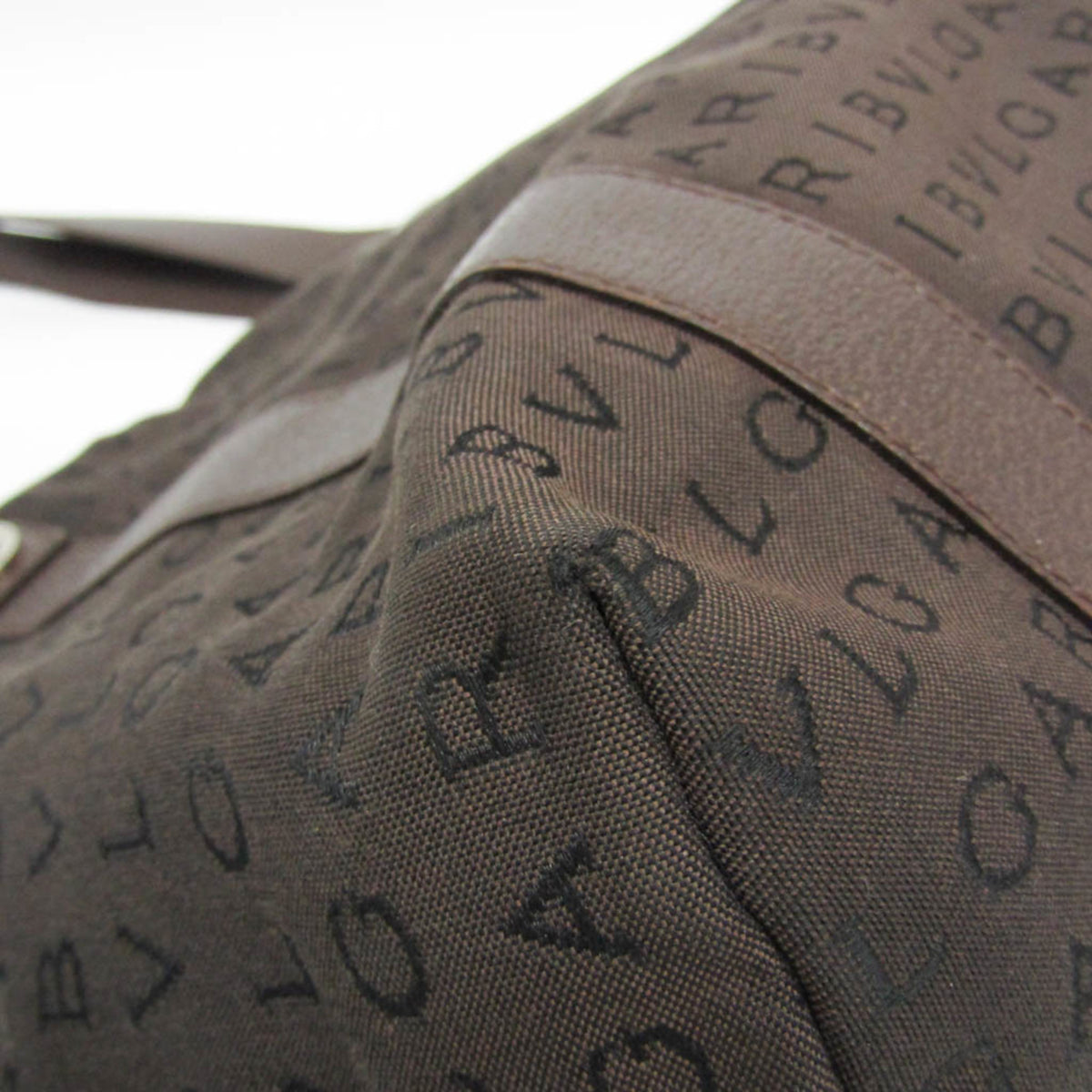 Bvlgari Logomania Canvas Brown Canvas Tote Bag Bag (Pre-Owned)