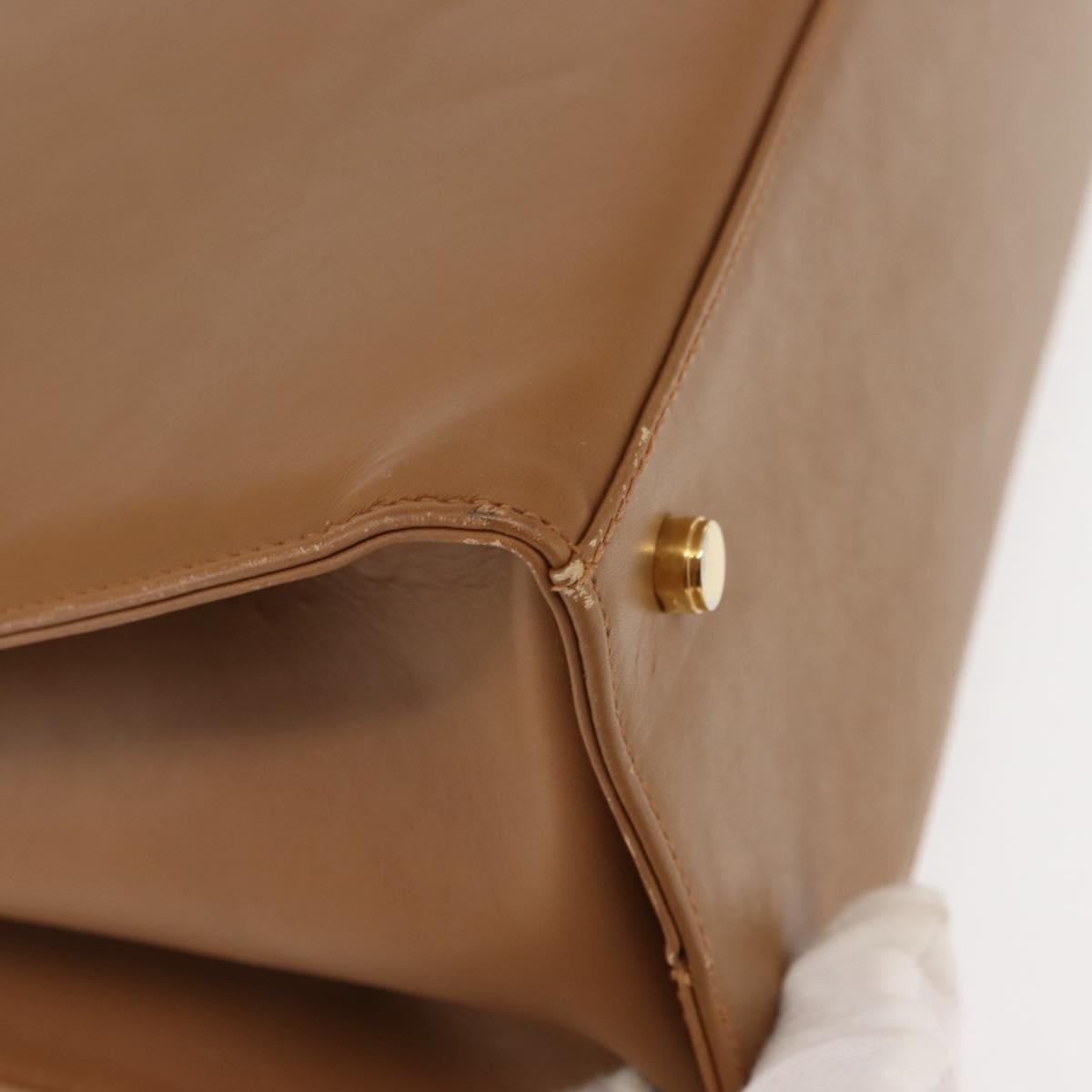Salvatore Ferragamo Gancini Leather Beige Leather Shoulder Bag Bag (Pre-Owned)