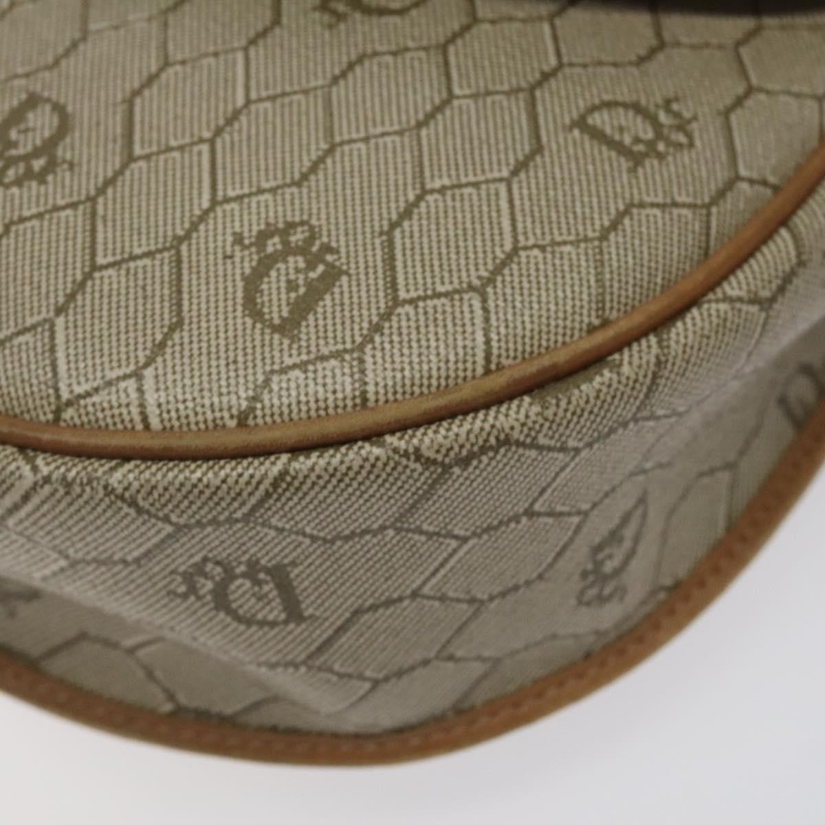Christian Dior Vintage Honeycomb Flap Canvas And Leather Beige Canvas Shoulder Bag Bag (Pre-Owned)