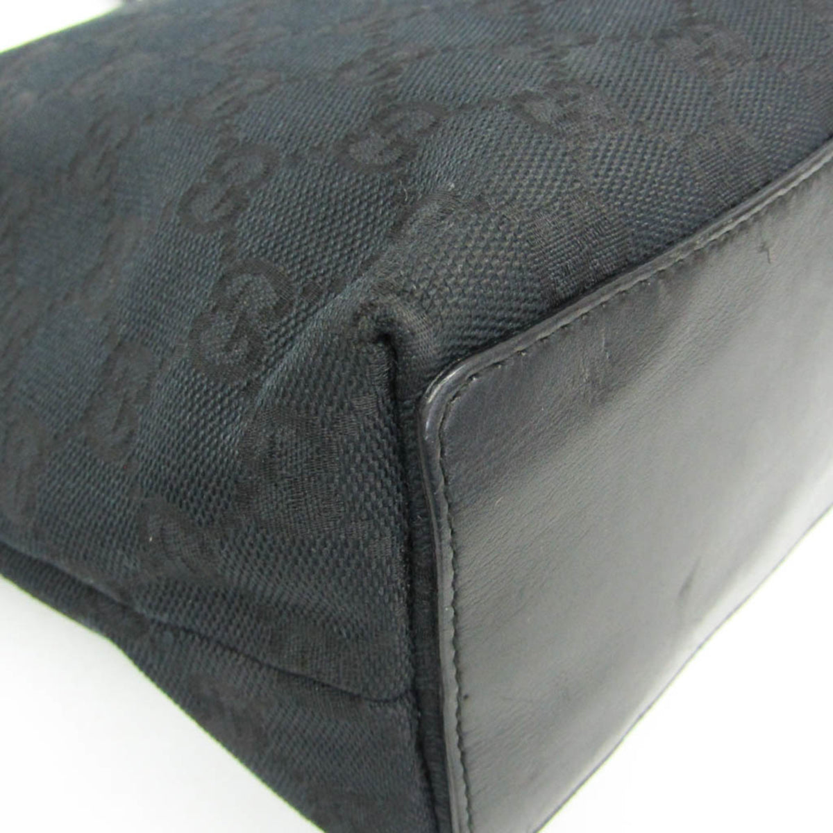 Gucci Vintage Bucket Shopping Gg Canvas Black Canvas Tote Bag Bag (Pre-Owned)