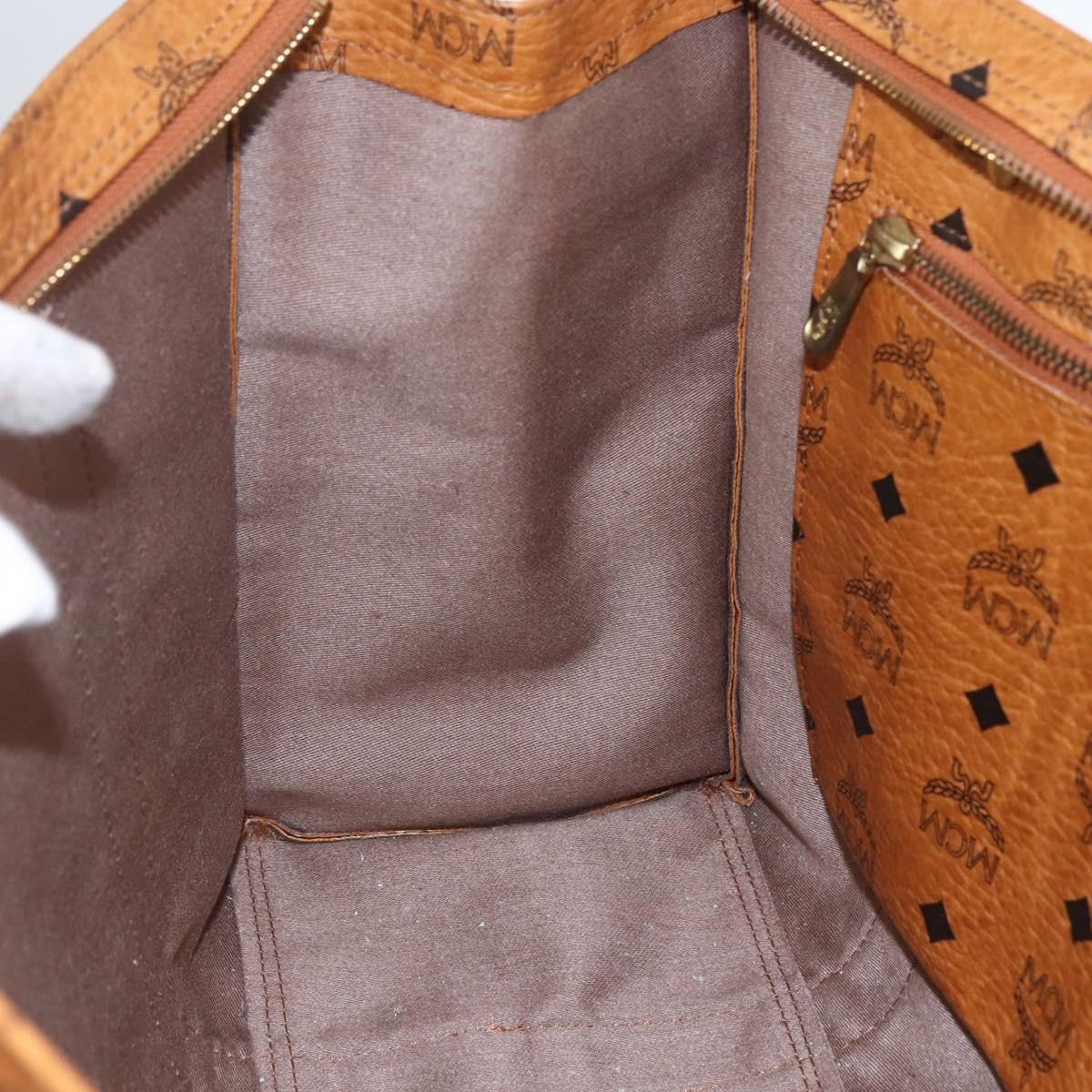 MCM Vintage Visetos Canvas Brown Pvc Tote Bag Bag (Pre-Owned)