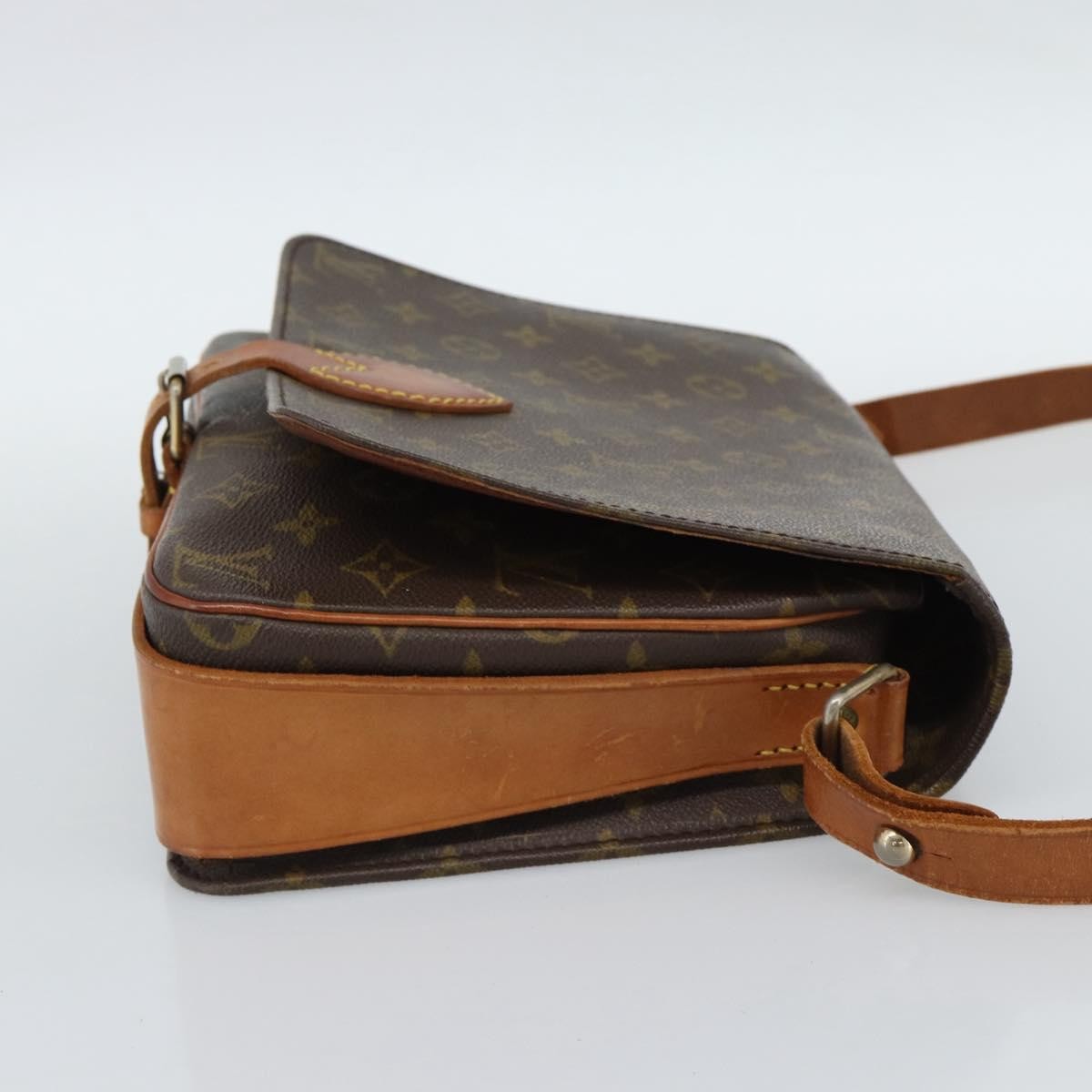 Louis Vuitton Cartouchiere Monogram Canvas Brown Canvas Shoulder Bag Bag (Pre-Owned)