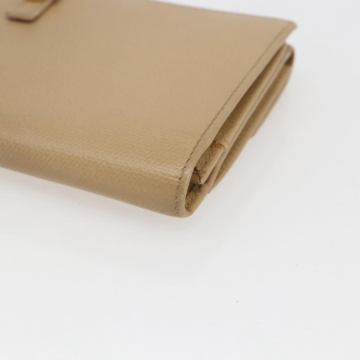 Chanel Coco Bouton Leather Beige Leather Wallets Accessory (Pre-Owned)