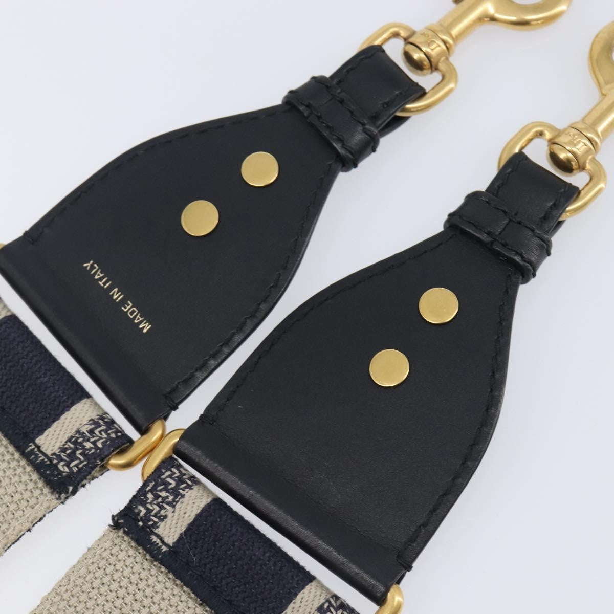 Christian Dior Shoulder Strap Embellished Canvas Navy Canvas Straps Accessory (Pre-Owned)