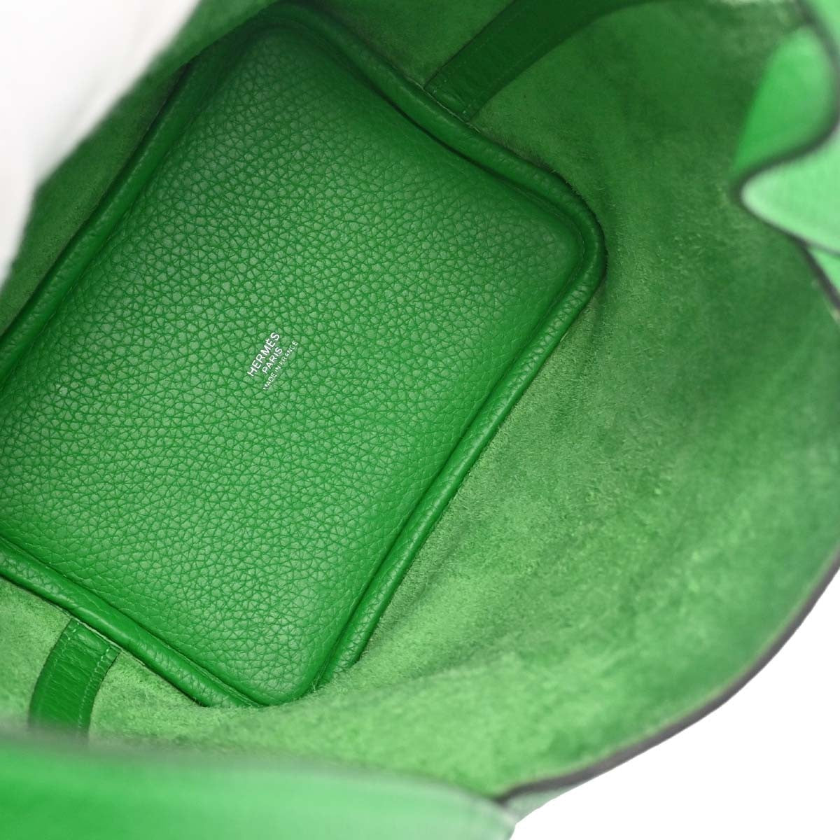 Hermes Picotin Lock Clemence Green Leather Handbag (Pre-Owned)