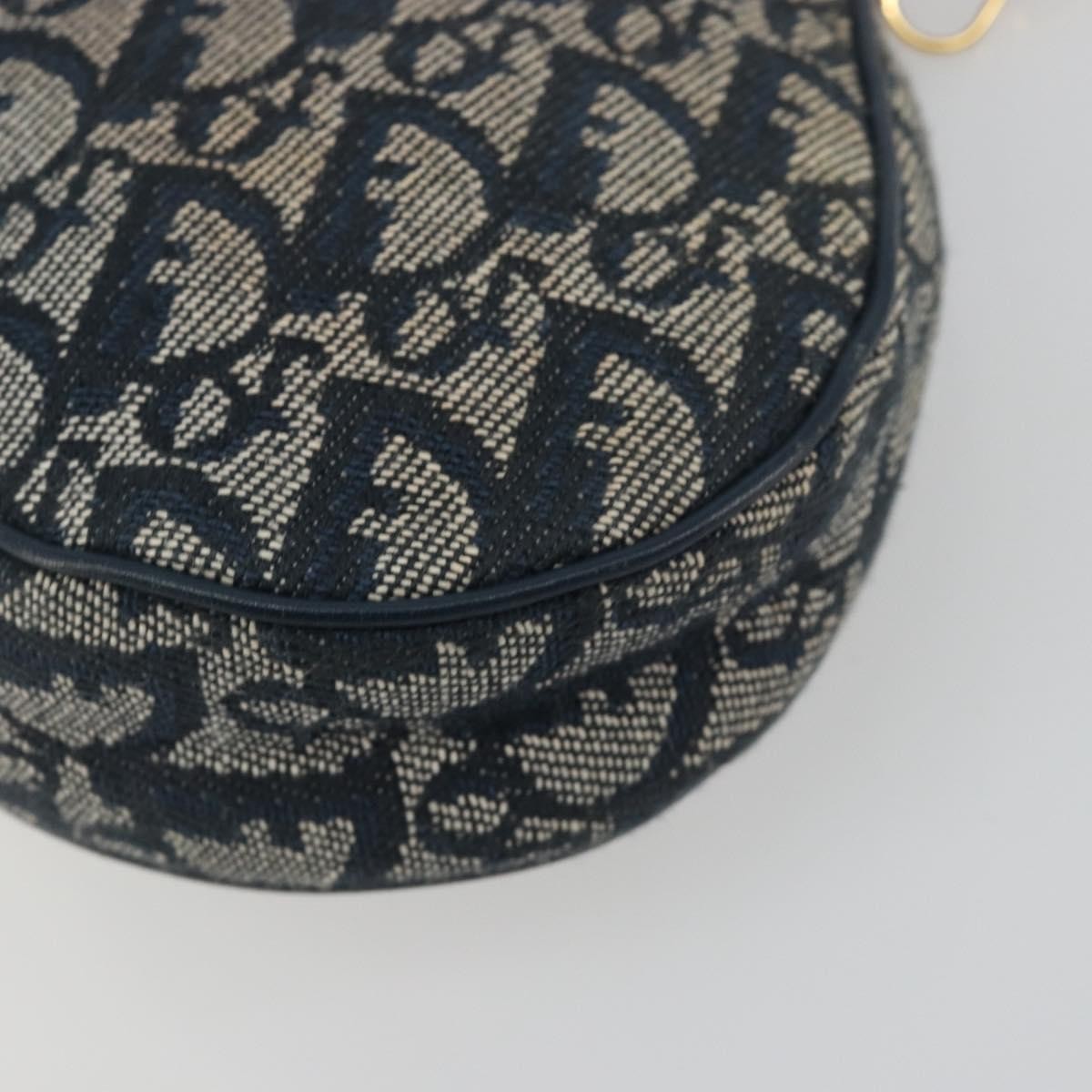 Christian Dior Vintage Saddle Diorissimo Canvas Navy Canvas Shoulder Bag Bag (Pre-Owned)