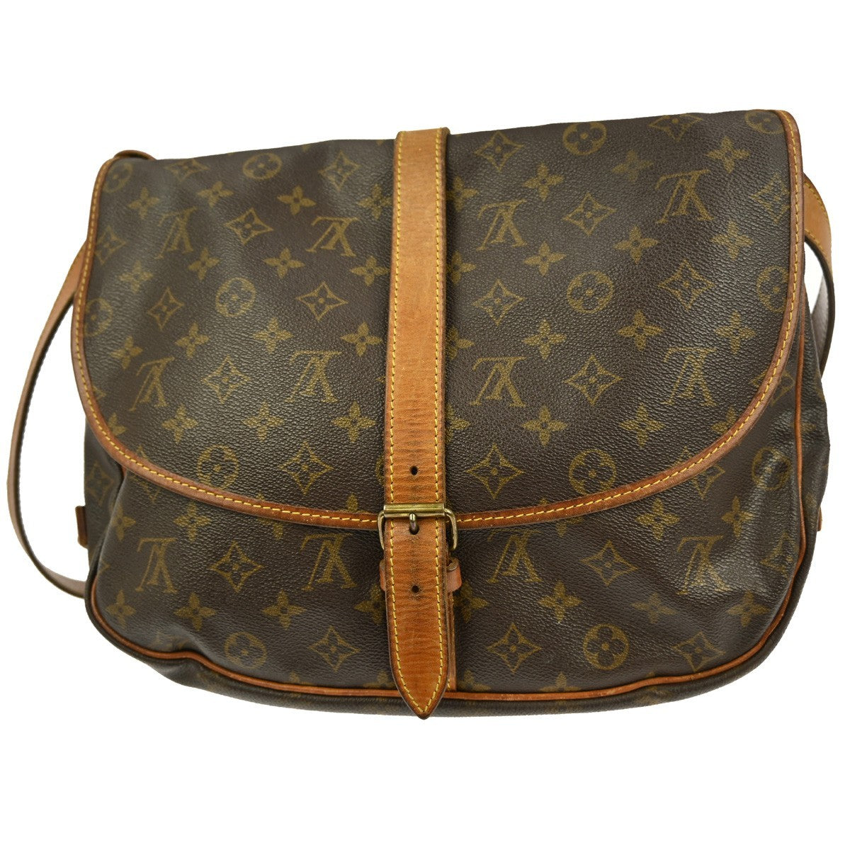 Louis Vuitton Saumur Monogram Canvas Brown Canvas Handbag (Pre-Owned)