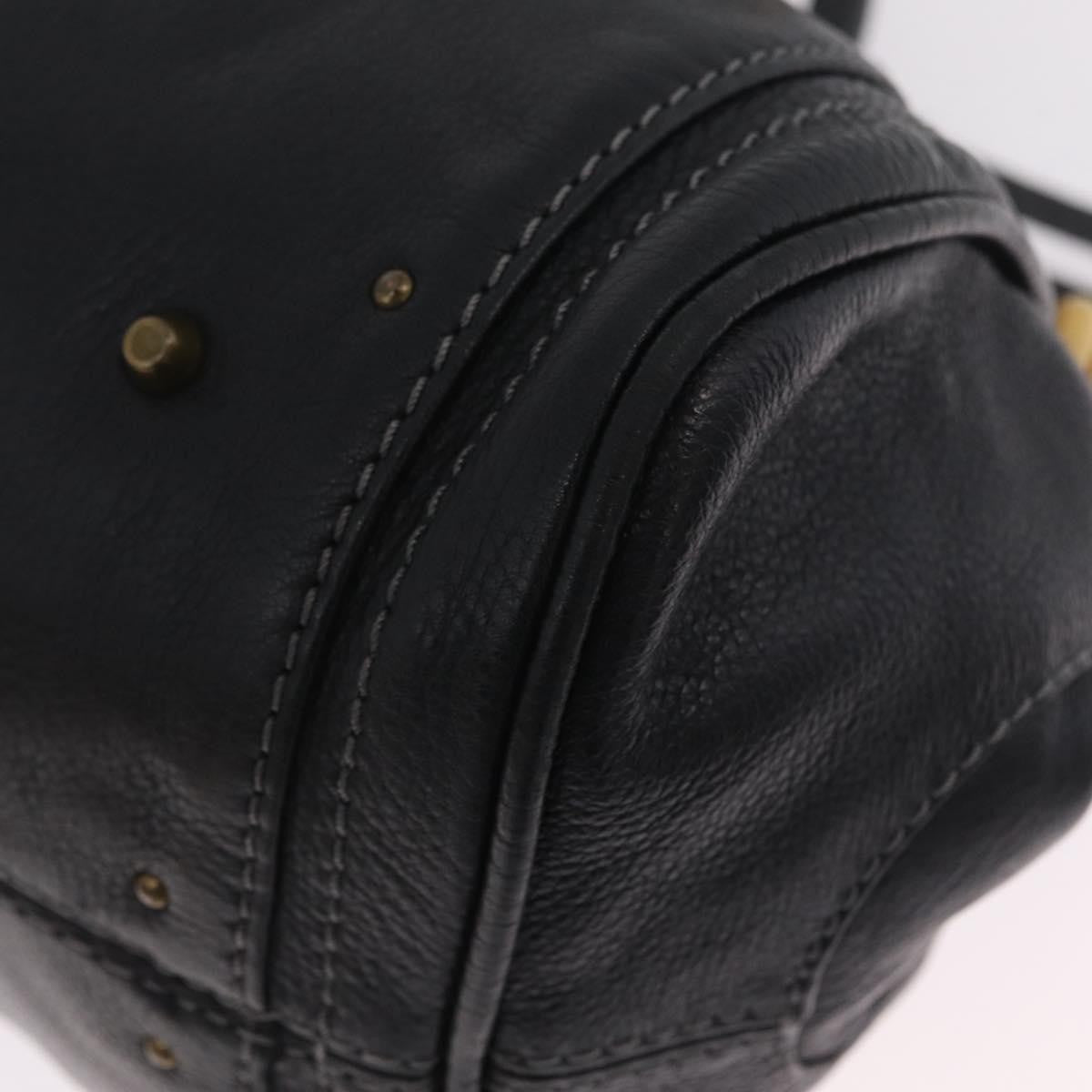 Chloe Paddington Lock Leather Black Leather Handbag (Pre-Owned)