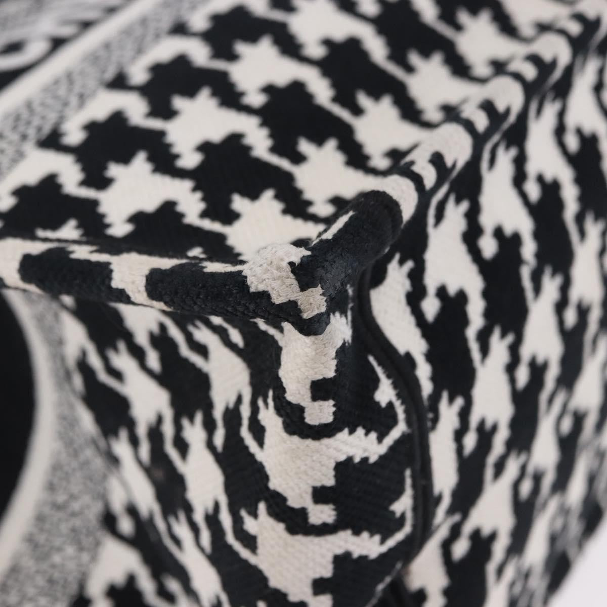 Christian Dior Book Houndstooth Canvas Black Canvas Tote Bag Bag (Pre-Owned)