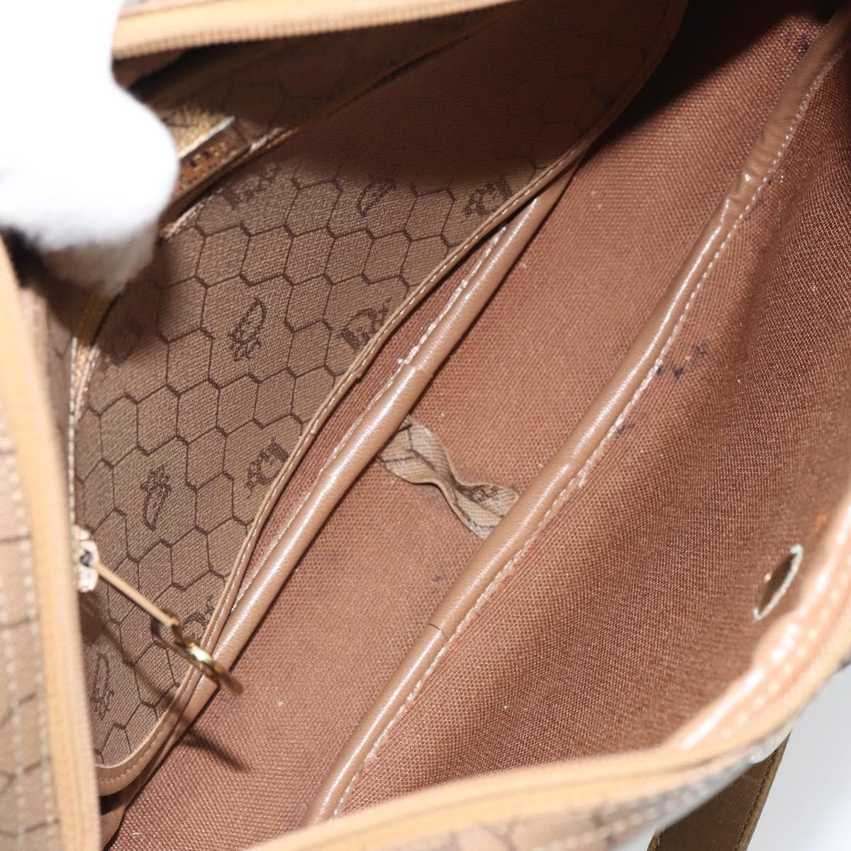 Christian Dior Vintage Honeycomb Canvas And Leather Beige Canvas Shoulder Bag Bag (Pre-Owned)