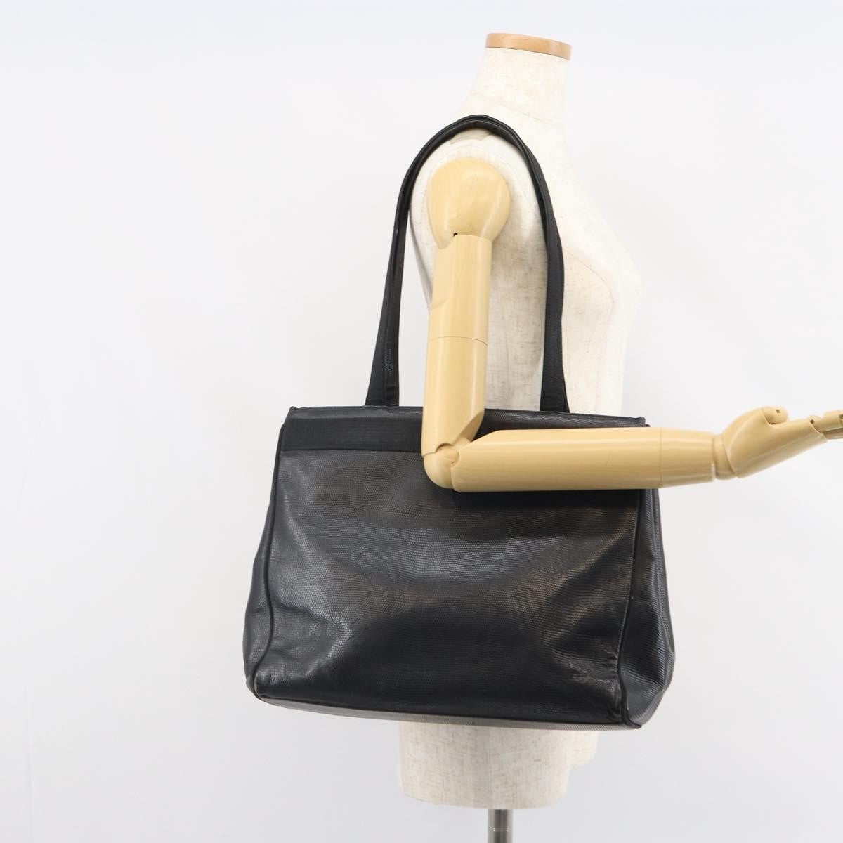 Salvatore Ferragamo Vala Tote Leather Black Leather Shoulder Bag Bag (Pre-Owned)