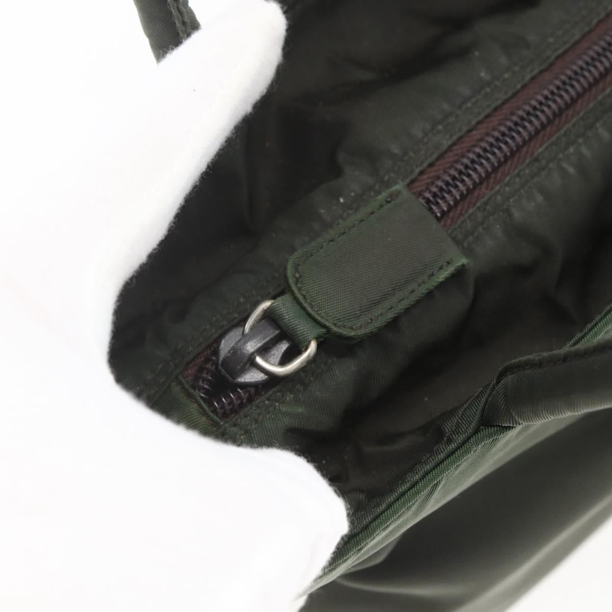 Prada Vintage Zip Tessuto Khaki Nylon Handbag (Pre-Owned)