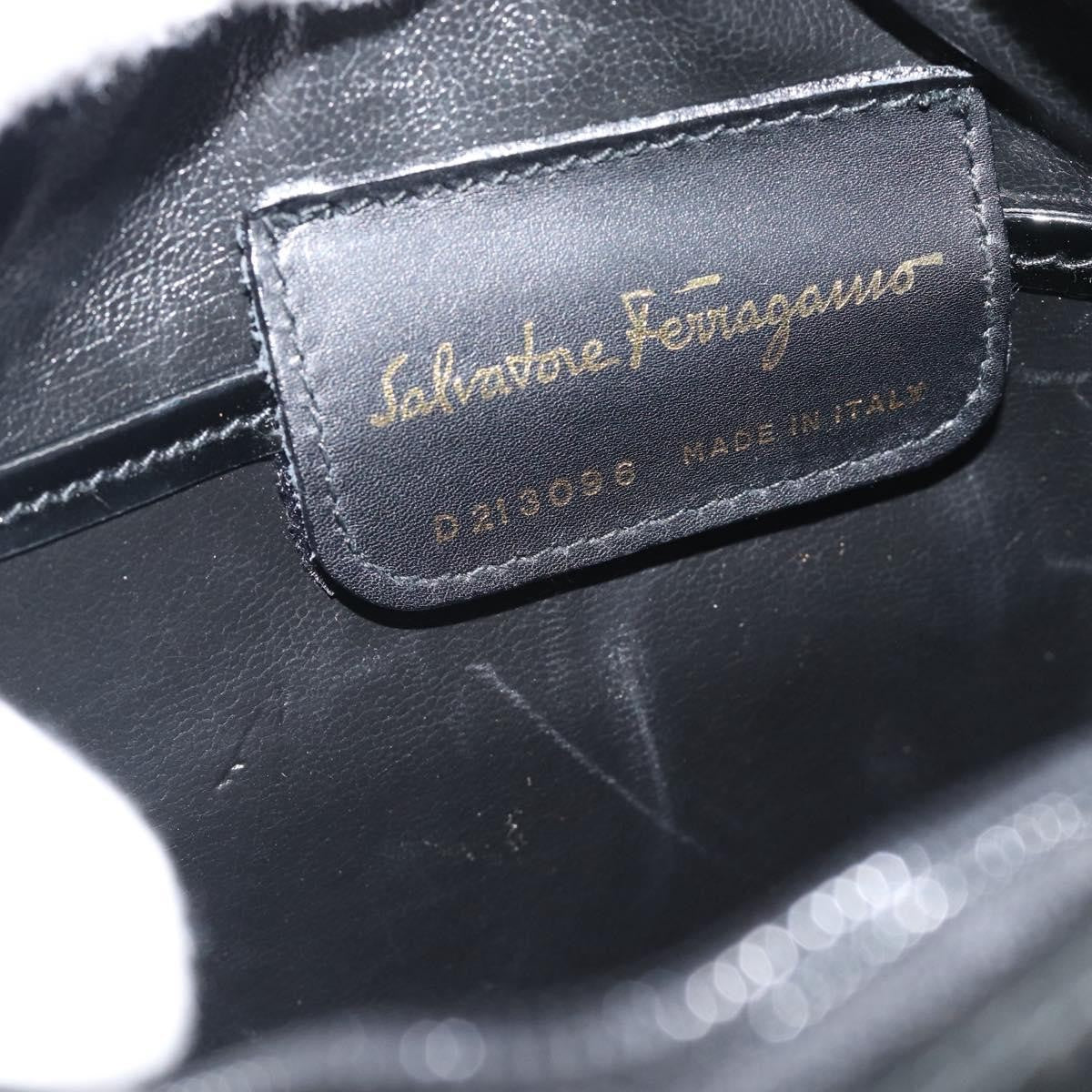 Salvatore Ferragamo Vala Patent Leather Black Patent_Leather Shoulder Bag Bag (Pre-Owned)