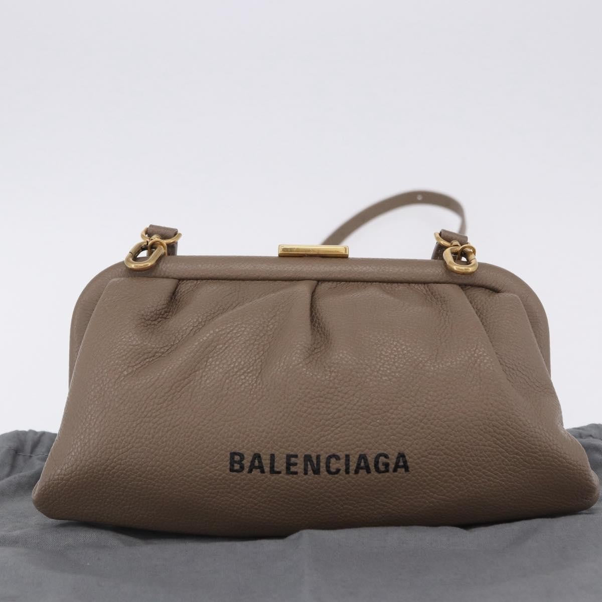 Balenciaga Cloud Clutch Leather Beige Leather Clutche & Pouche Bag (Pre-Owned)