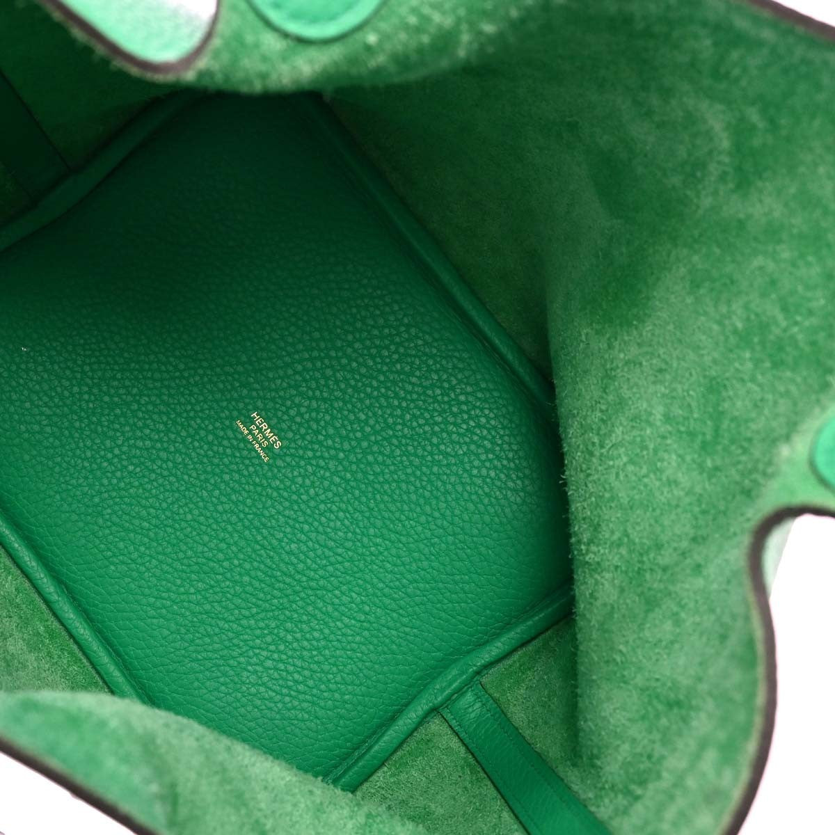 Hermes Picotin Lock Clemence Green Leather Handbag (Pre-Owned)