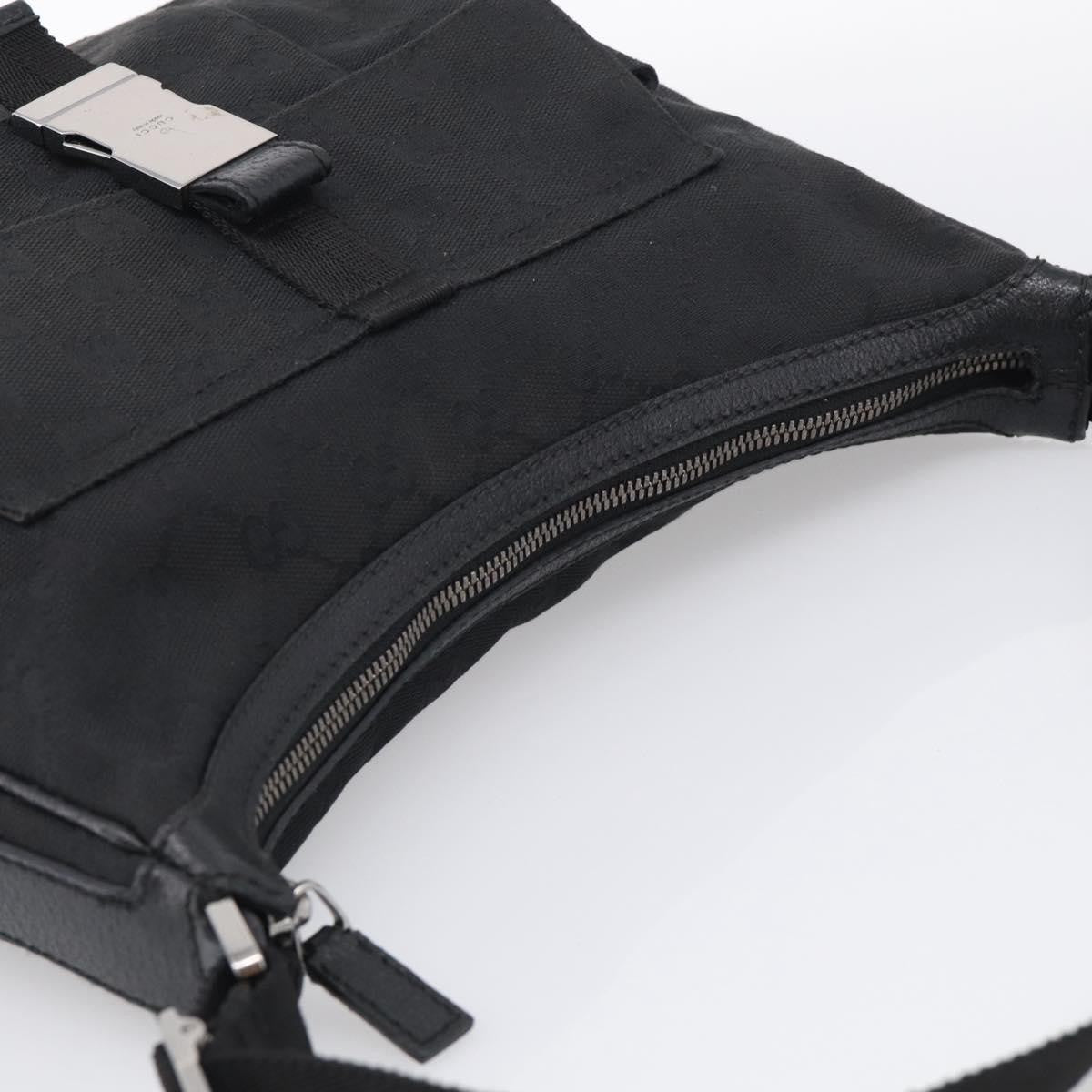 Gucci Shoulder Canvas Black Canvas Shoulder Bag Bag (Pre-Owned)
