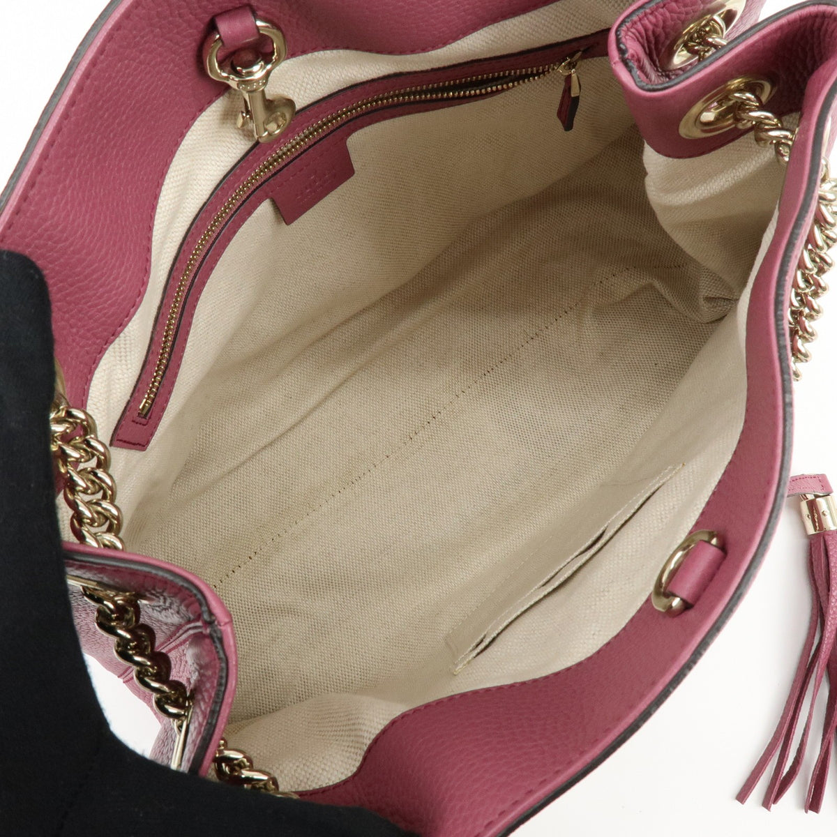 Gucci Soho Chain Strap Leather Purple Leather Shoulder Bag Bag (Pre-Owned)