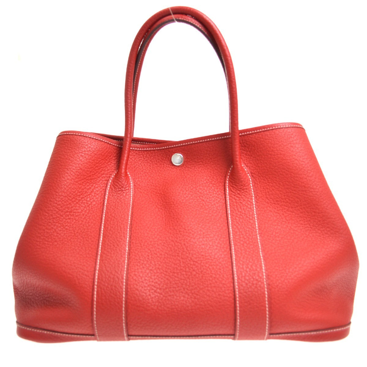 Hermes Garden Party Leather Burgundy Leather Tote Bag Bag (Pre-Owned)