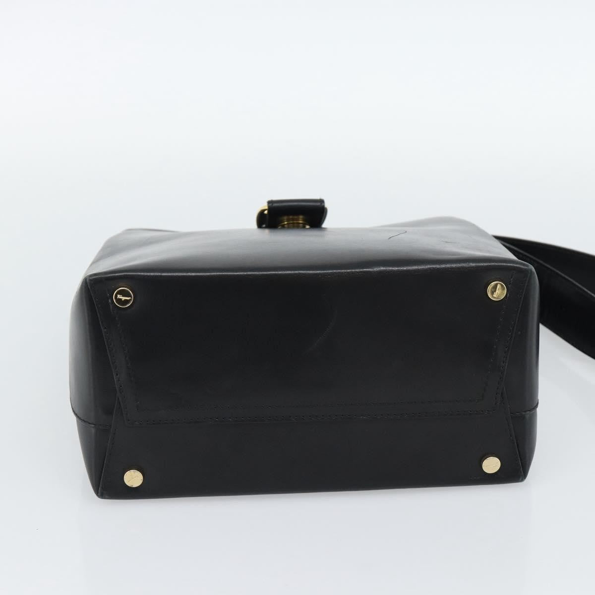 Salvatore Ferragamo Vala Leather Black Leather Shoulder Bag Bag (Pre-Owned)