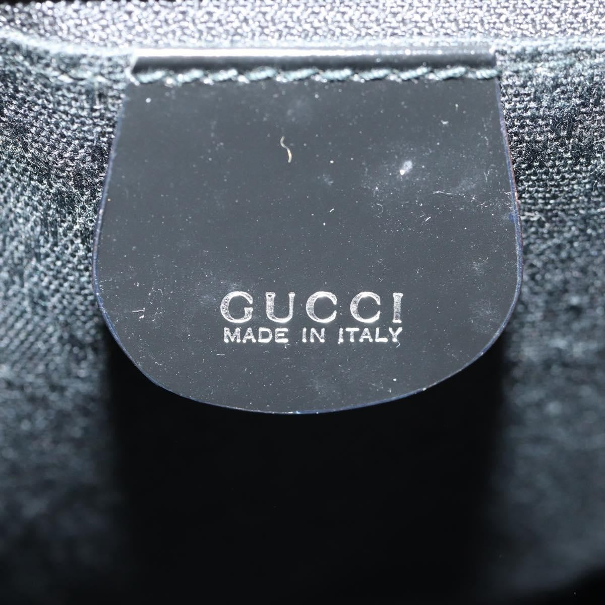 Gucci Vintage Bamboo Handle Nylon Black Nylon Handbag (Pre-Owned)