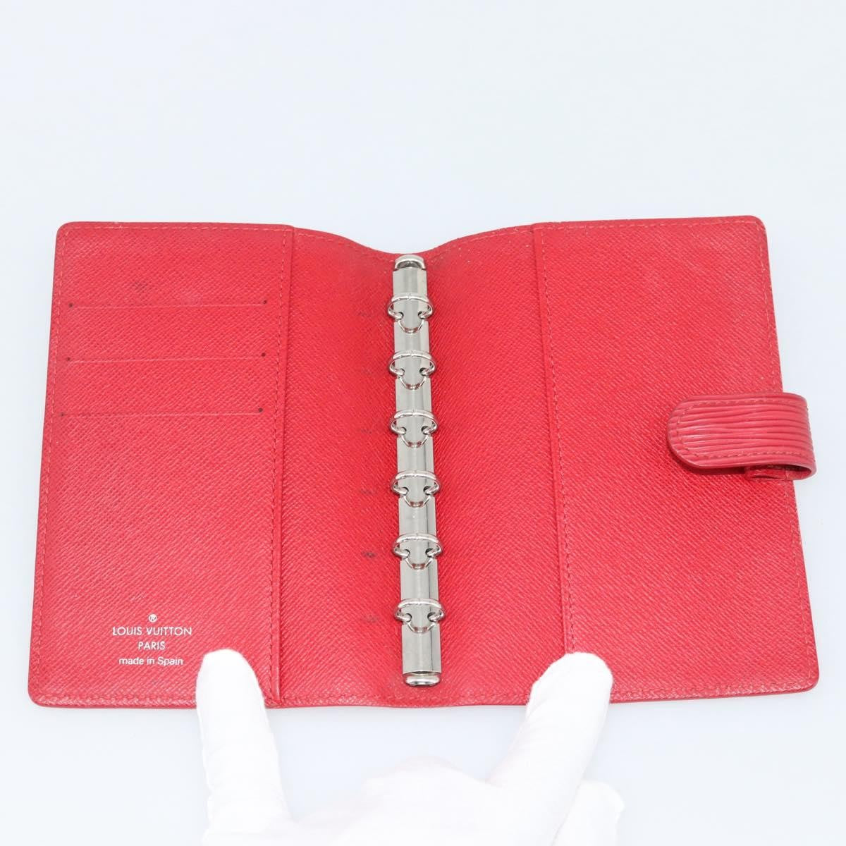 Louis Vuitton Agenda Cover Damier Red Leather Clutche & Pouche Bag (Pre-Owned)