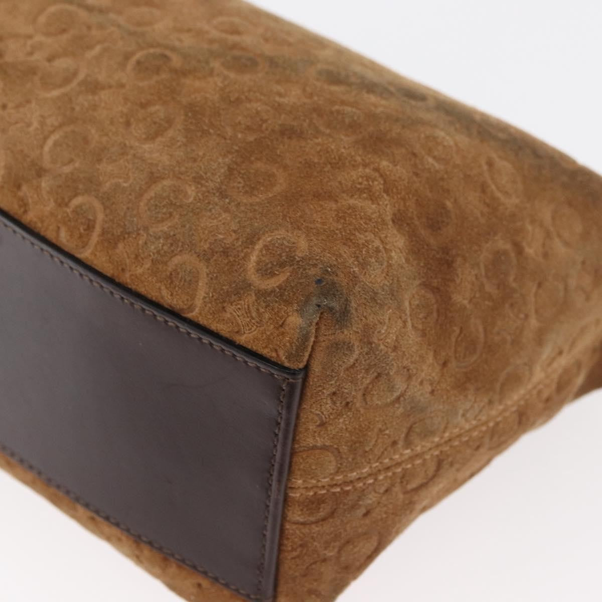 Celine C Macadam Suede Brown Suede Handbag (Pre-Owned)