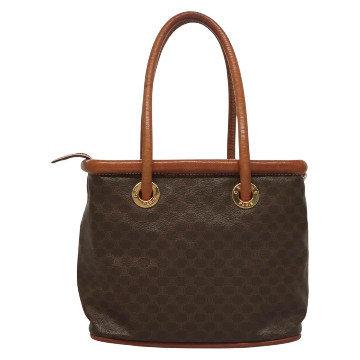 Celine Macadam Macadam With Leather Brown Canvas Handbag (Pre-Owned)