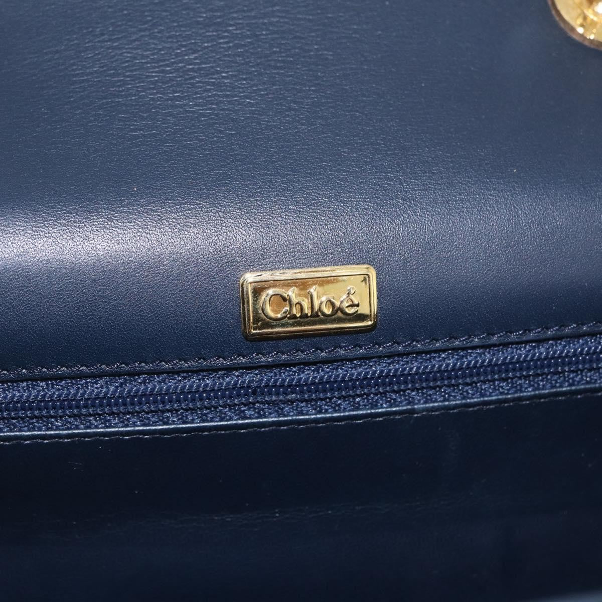 Chloe Shoulder Bag Leather Navy Leather Shoulder Bag Bag (Pre-Owned)