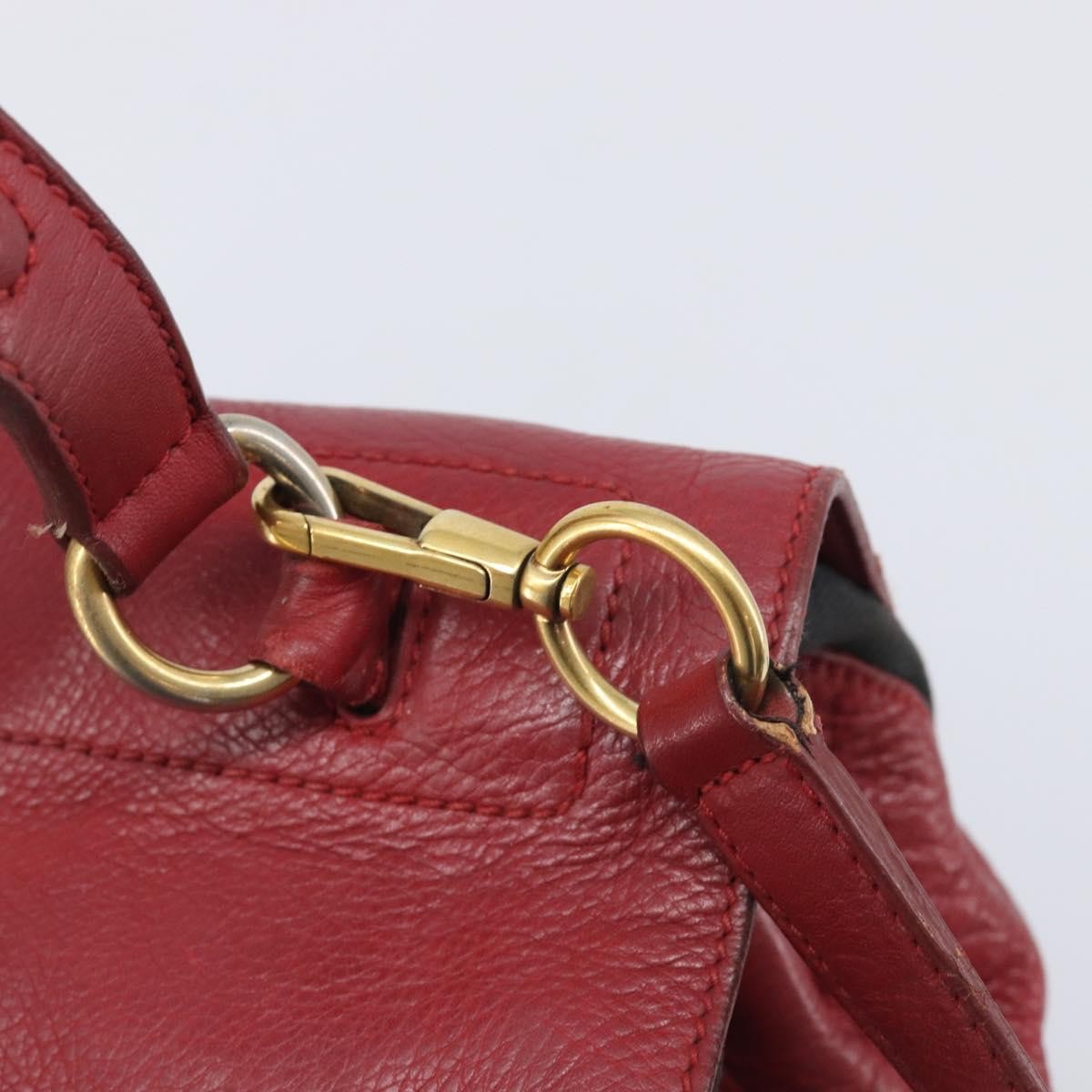 Saint Laurent Muse Two Leather Red Leather Handbag (Pre-Owned)