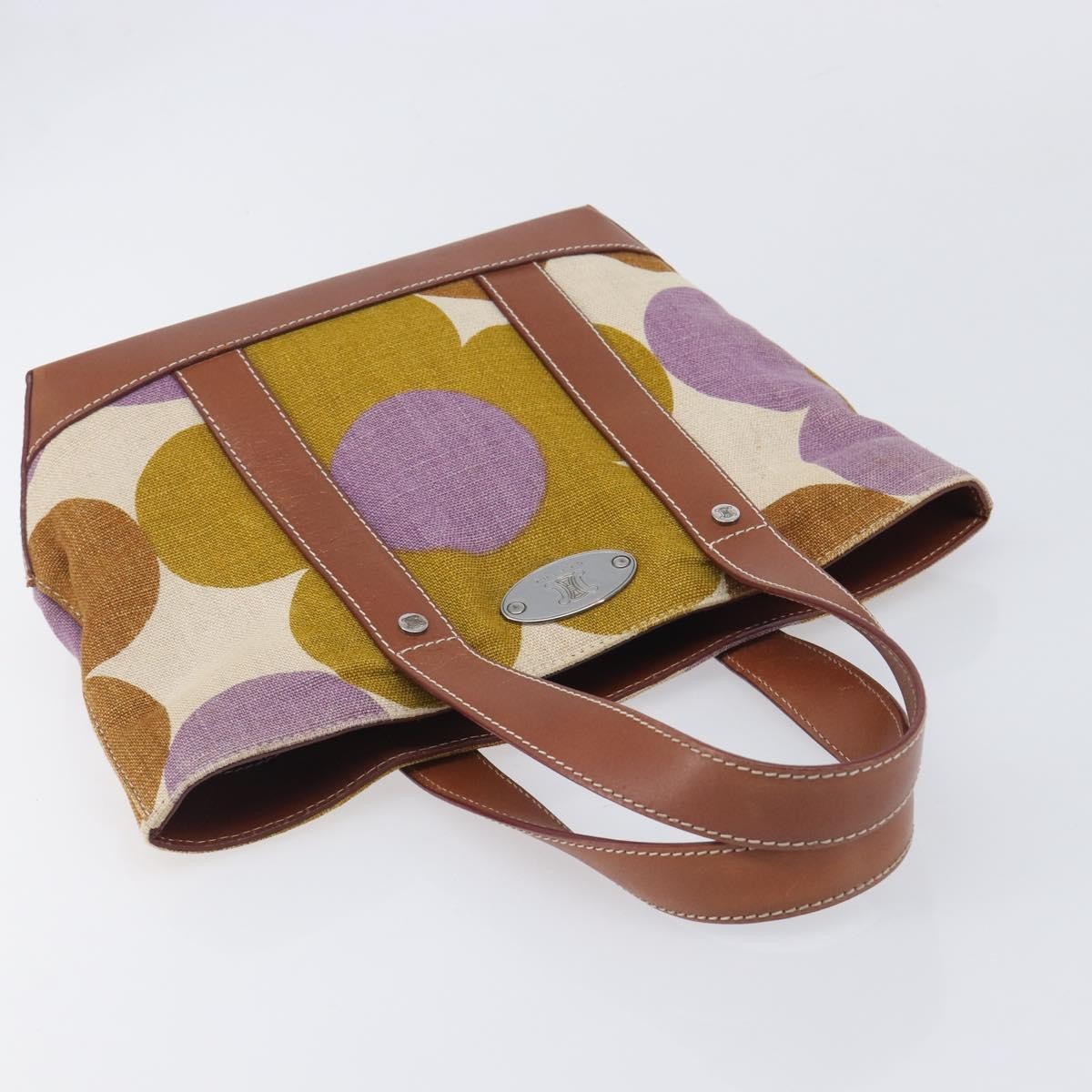 Celine Handbag Canvas Brown Canvas Handbag (Pre-Owned)