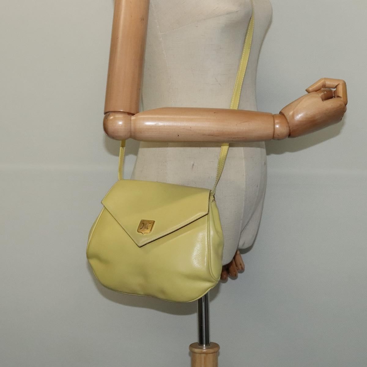 Celine Vintage Leather Yellow Leather Shoulder Bag Bag (Pre-Owned)