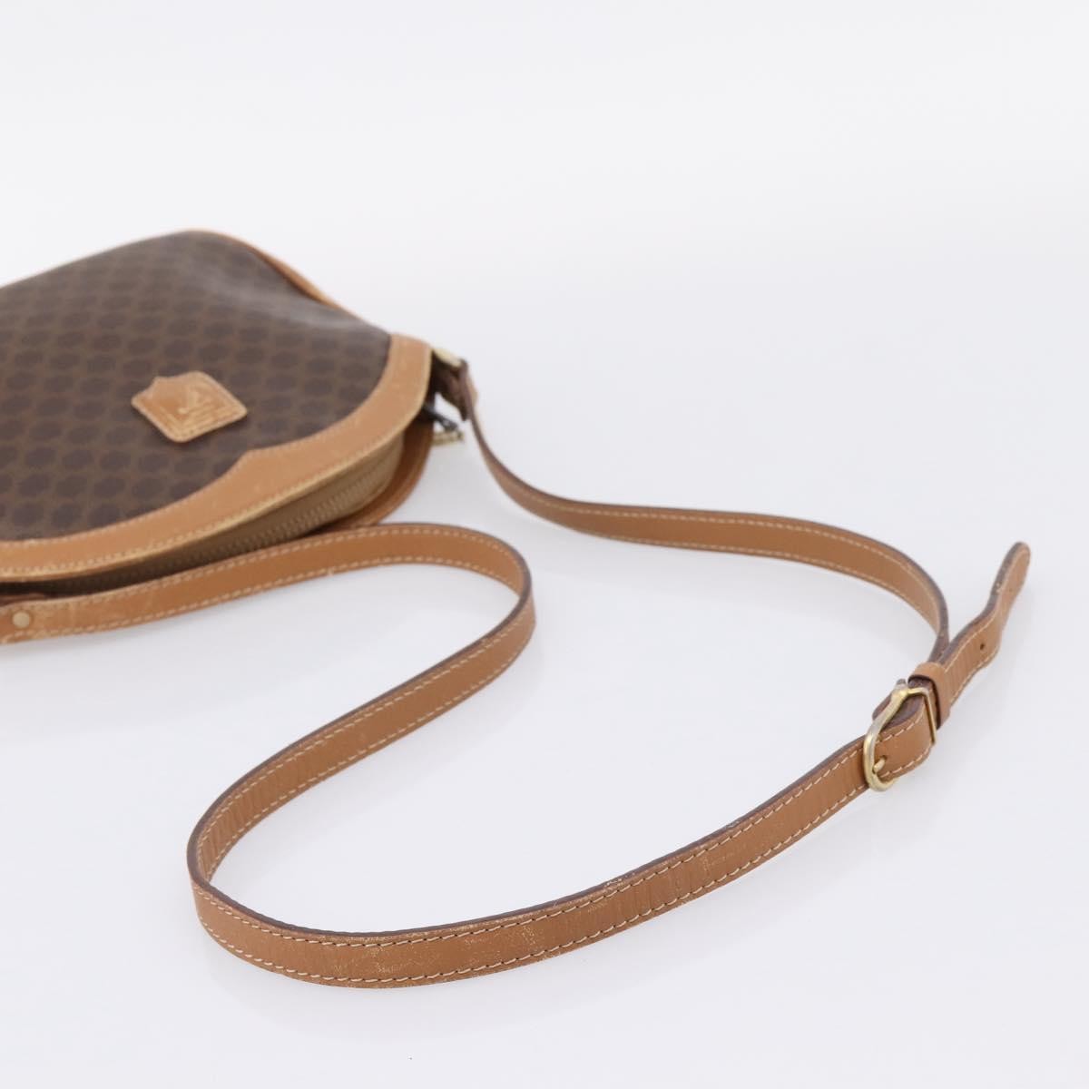 Celine Macadam Shoulder Canvas Brown Canvas Crossbody Bag Bag (Pre-Owned)