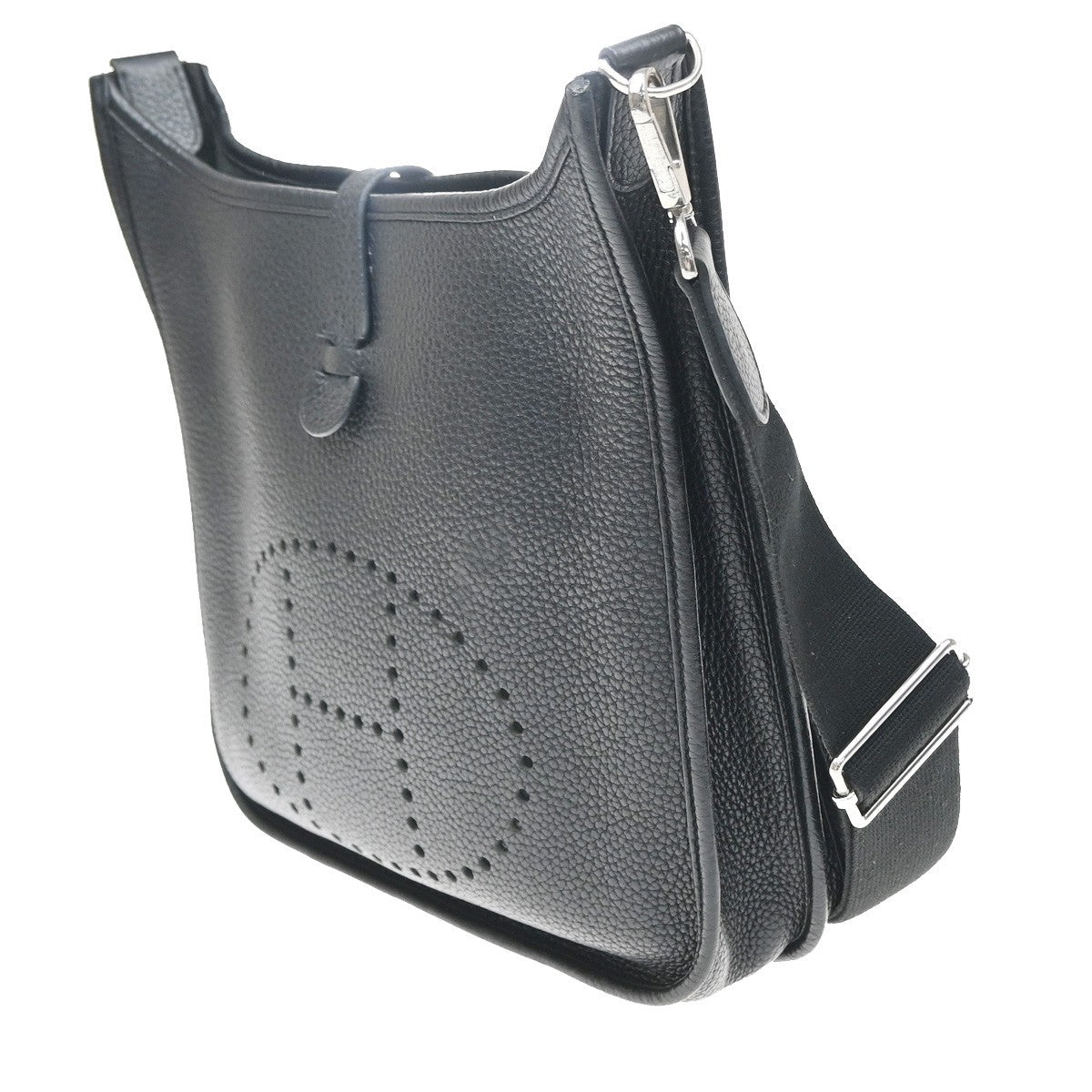 Hermes Evelyne Bag Gen Iii Clemence Black Leather Shoulder Bag Bag (Pre-Owned)