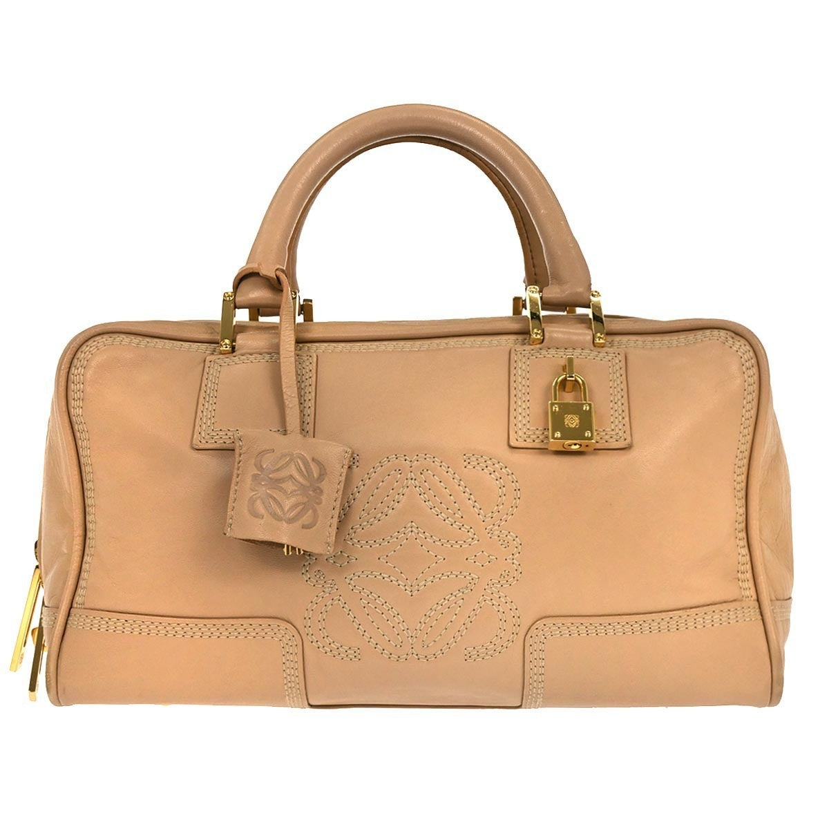 Loewe Amazona Leather Beige Leather Handbag (Pre-Owned)