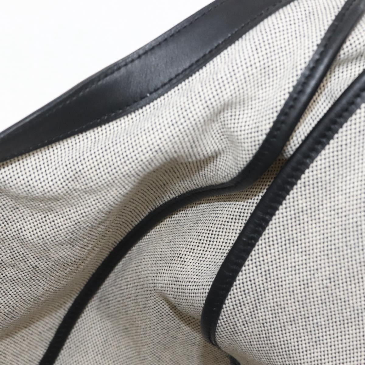 Hermes Sac Luco Canvas With Leather Gray Canvas Handbag (Pre-Owned)