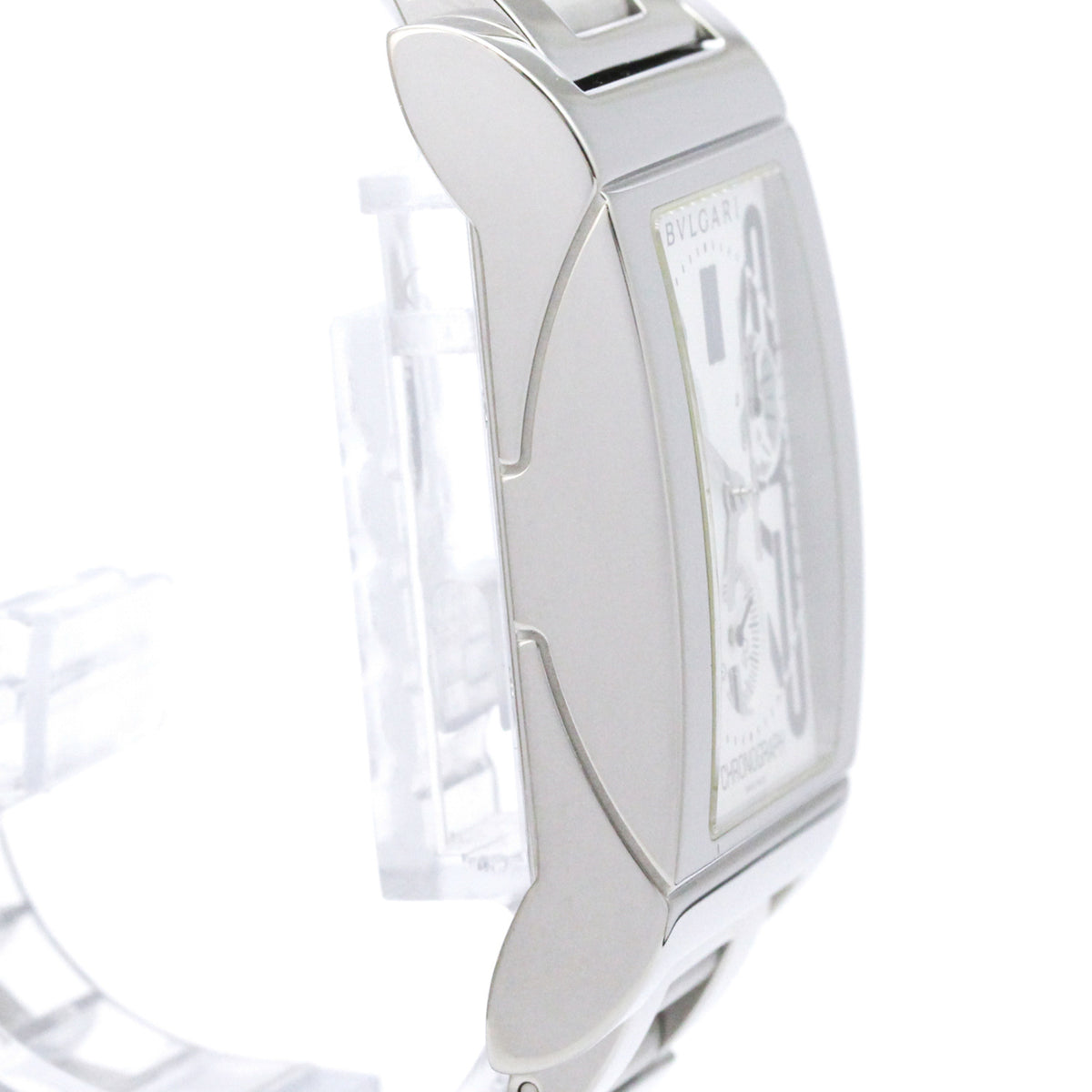 Bvlgari Bvlgari Rettangolo Chronograph Quartz Stainless Steel Watch (Pre-Owned)