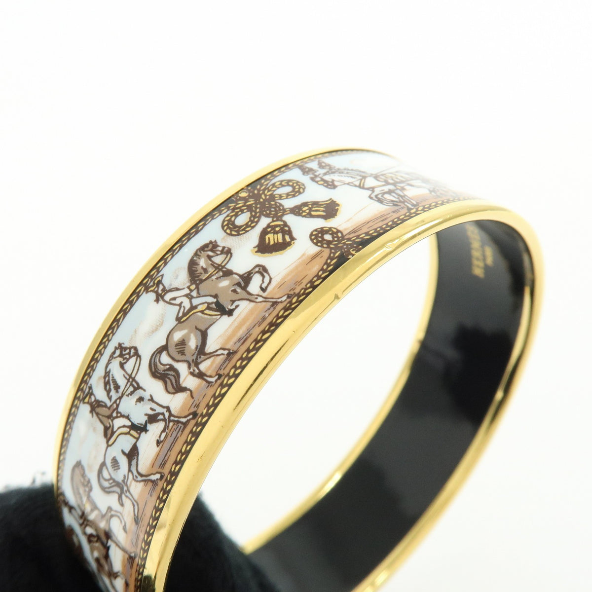 Hermes Caleche Bangle Enamel Multicolour Gold_Plated Bracelet Jewelry (Pre-Owned)